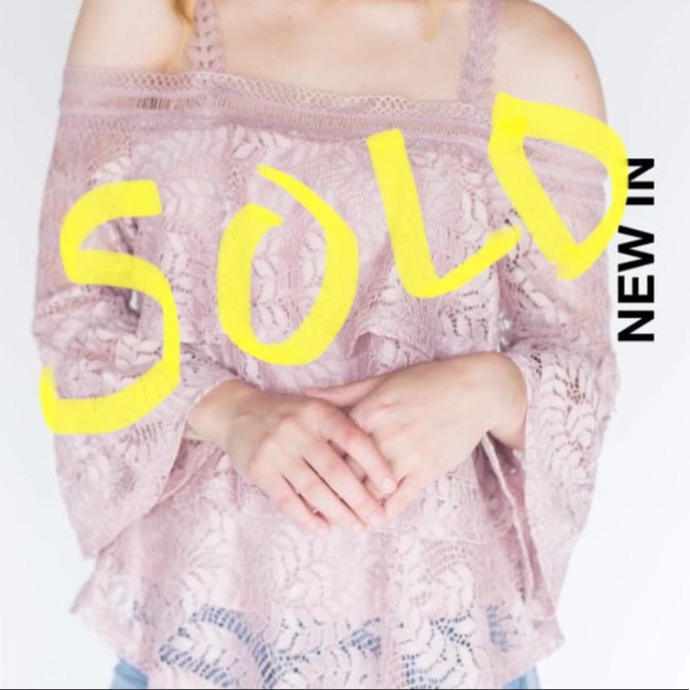 Lulumari Dusty Rose lace top open shoulder